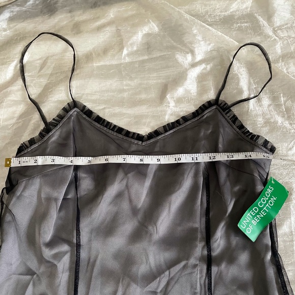 NWT United Colors of Benetton silver and black mesh dress - Picture 6 of 13